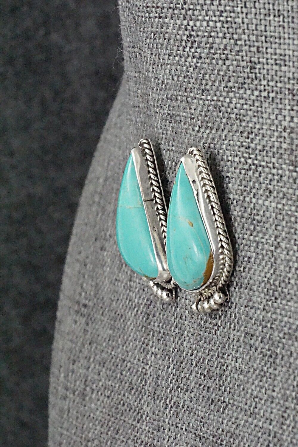 Turquoise & Sterling Silver Earrings - Rena Begay