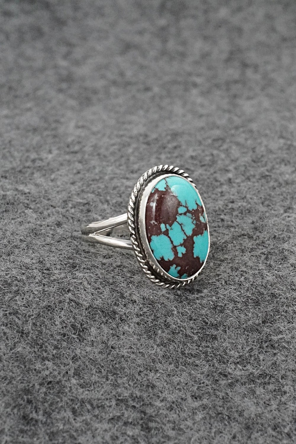 Turquoise & Sterling Silver Ring - Eugene Gruber - Size 8