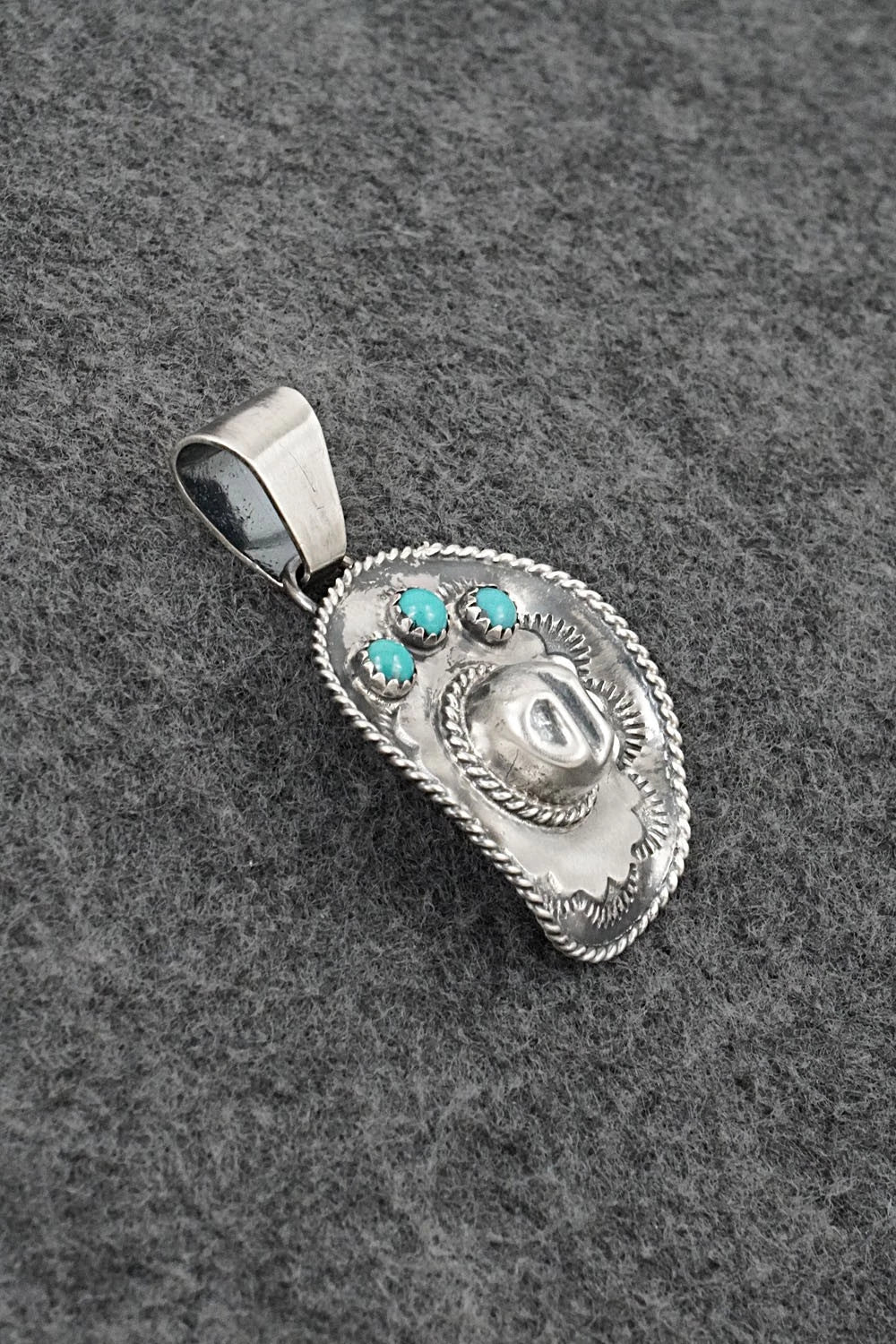 Turquoise & Sterling Silver Pendant - Bobby Platero