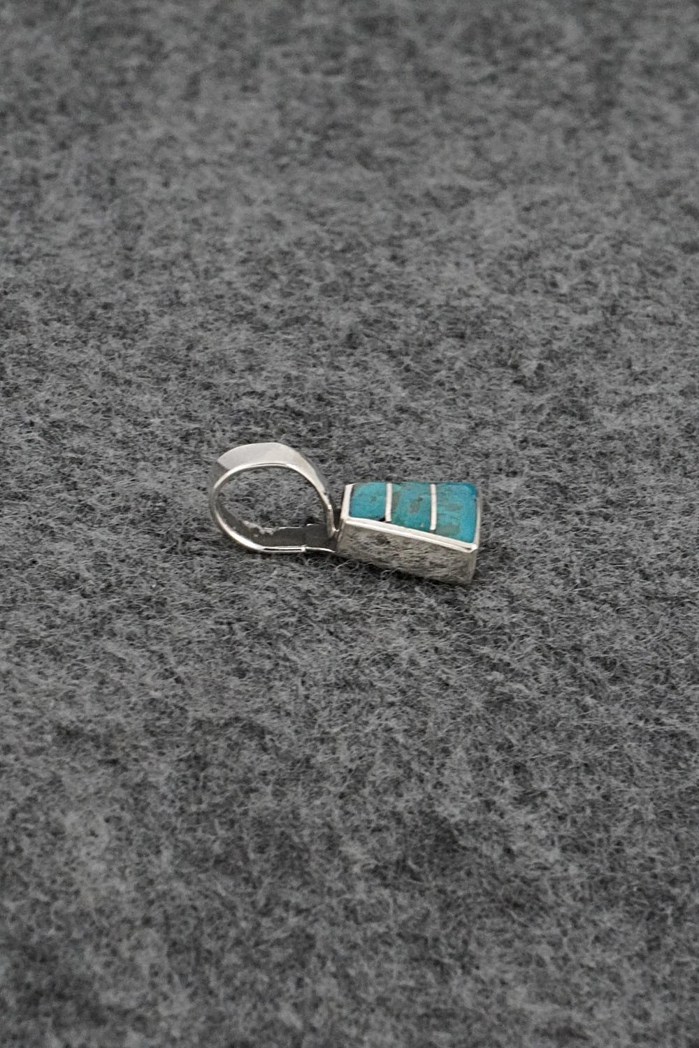 Turquoise & Sterling Silver Inlay Pendant - Michelle Haloo