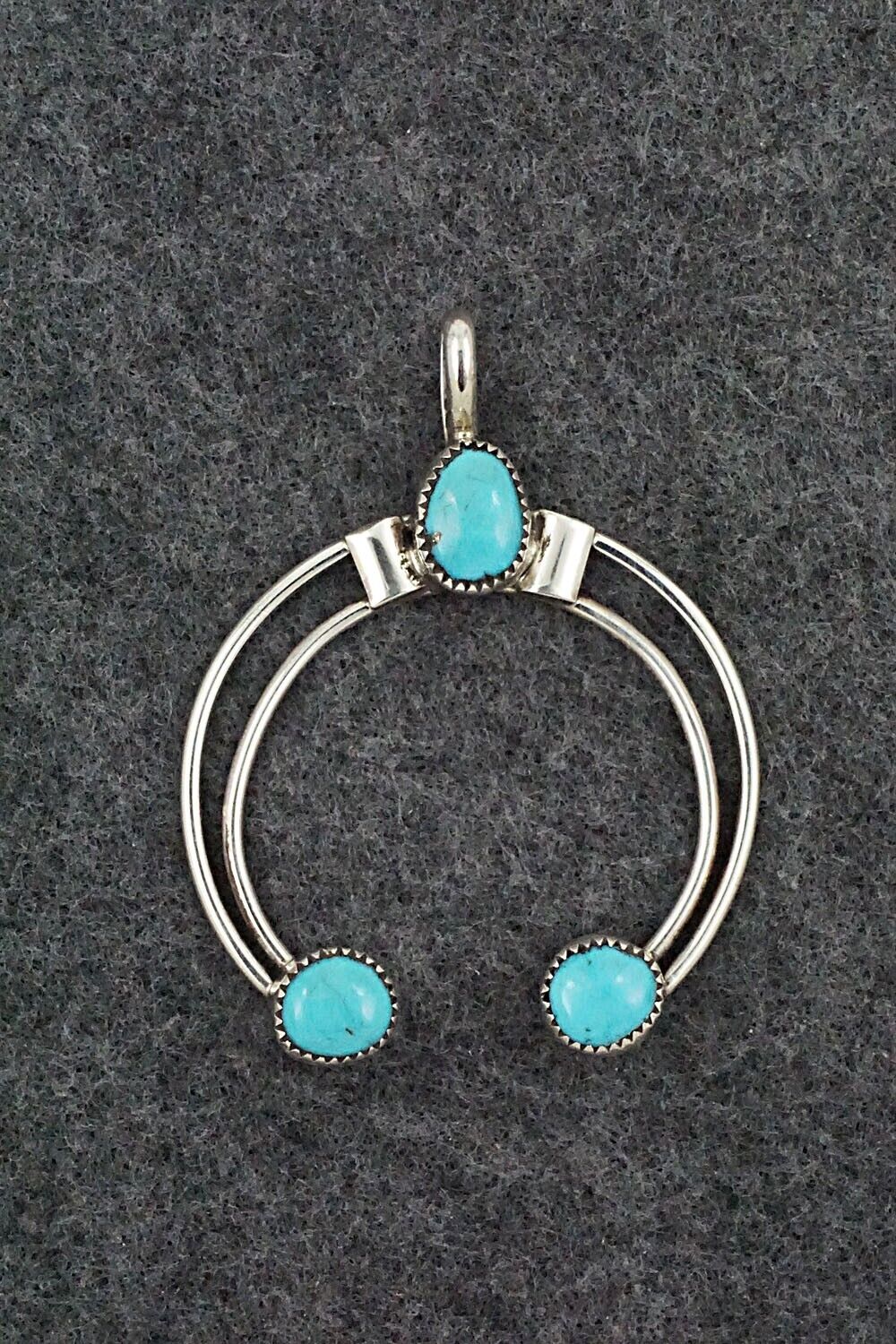 Turquoise & Sterling Silver Naja Pendant - Priscilla Reeder