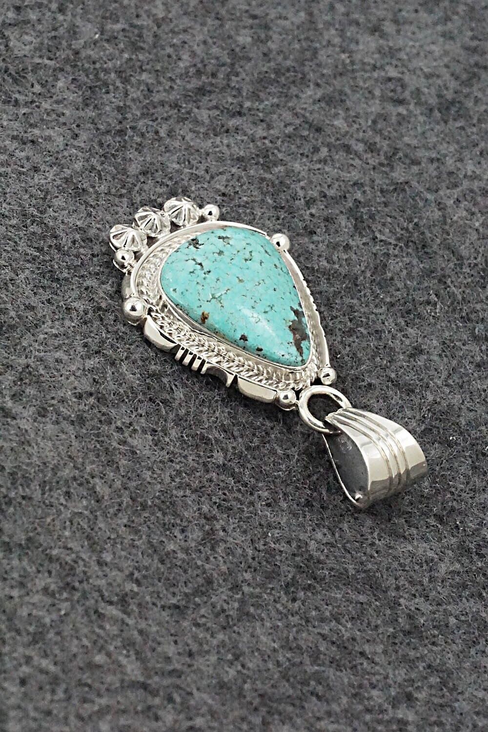 Turquoise & Sterling Silver Pendant - Bobby Platero