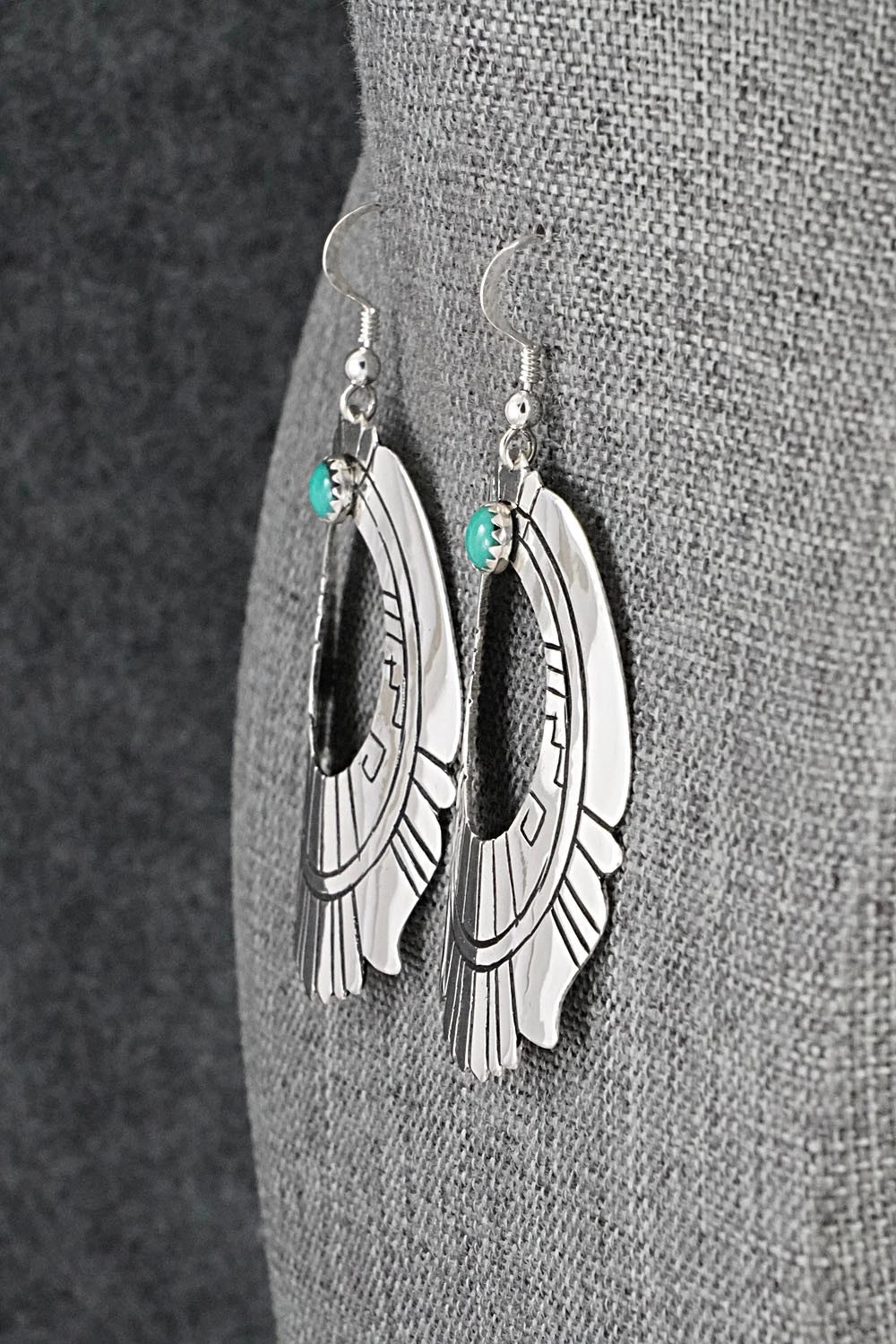 Turquoise & Sterling Silver Earrings - Rosita Singer