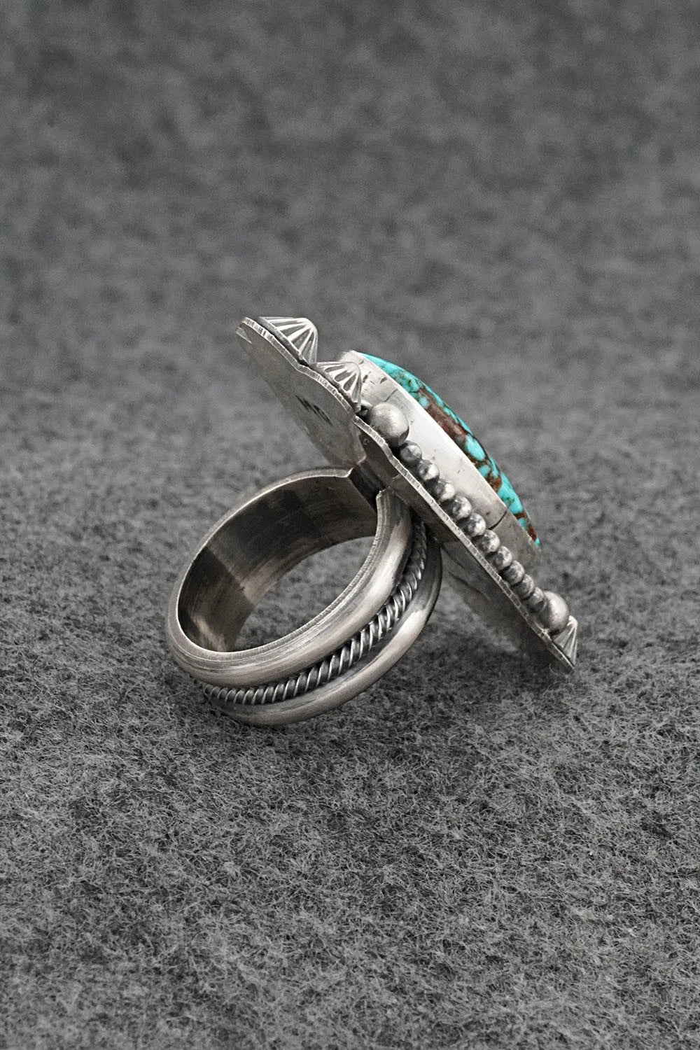 Turquoise & Sterling Silver Ring - Michael Calladitto - Size 8