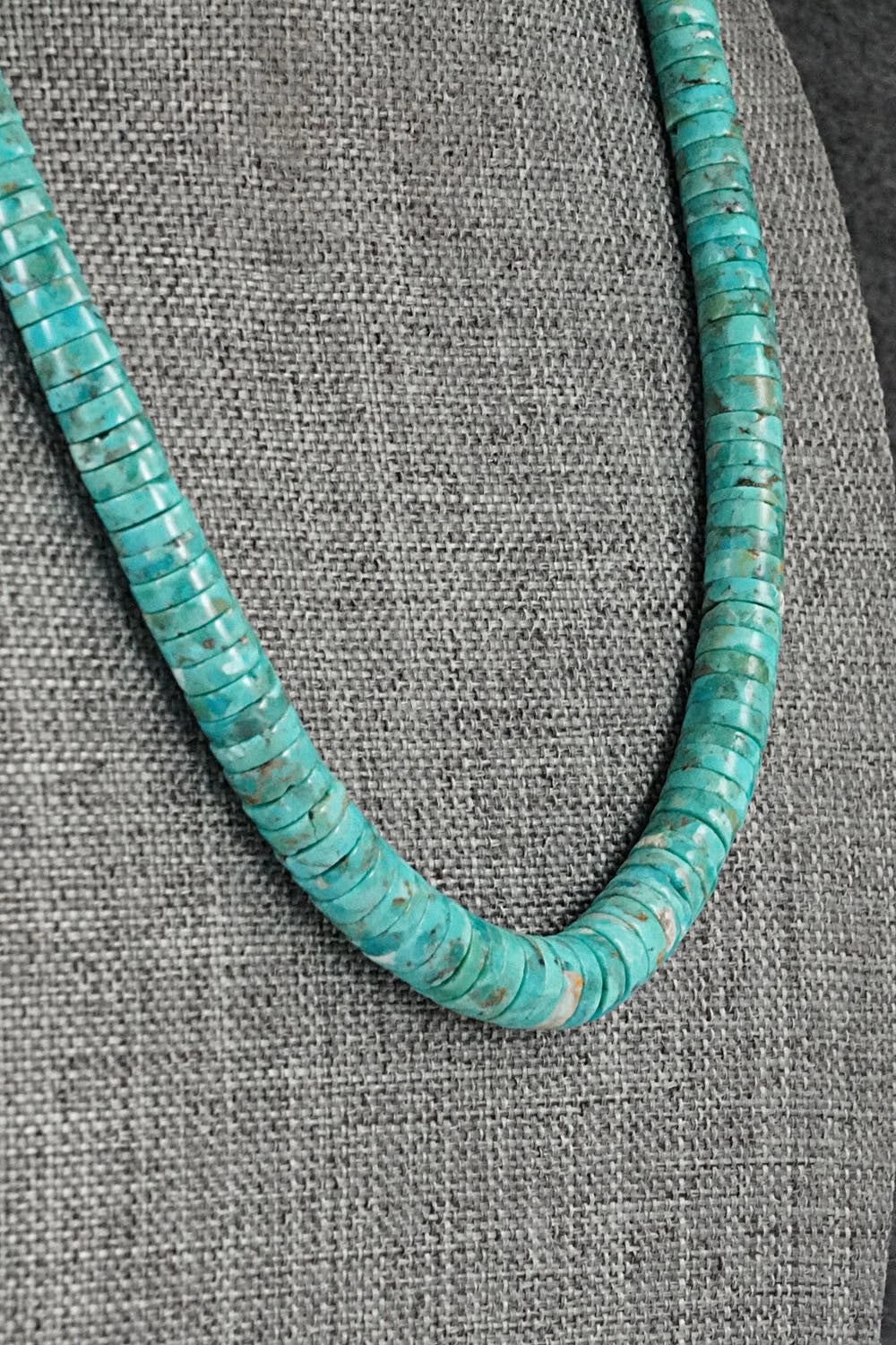 Turquoise & Sterling Silver Necklace 18" - Doreen Jake