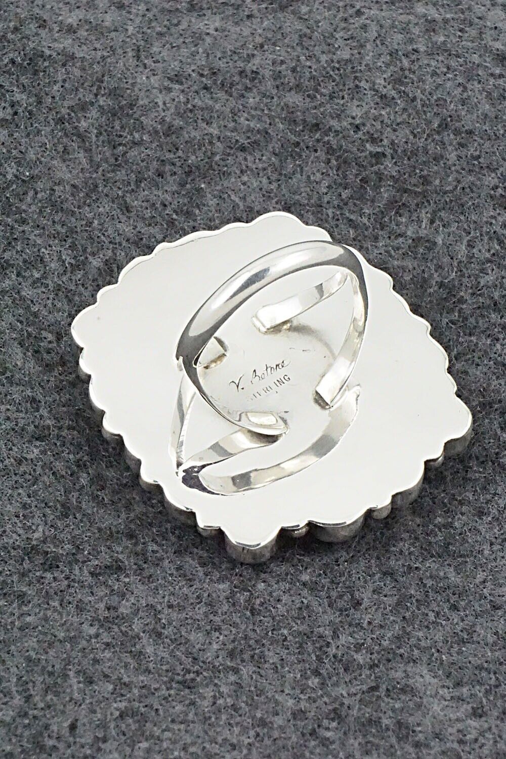 Onyx & Sterling Silver Ring - Verley Betone - Size 8.5