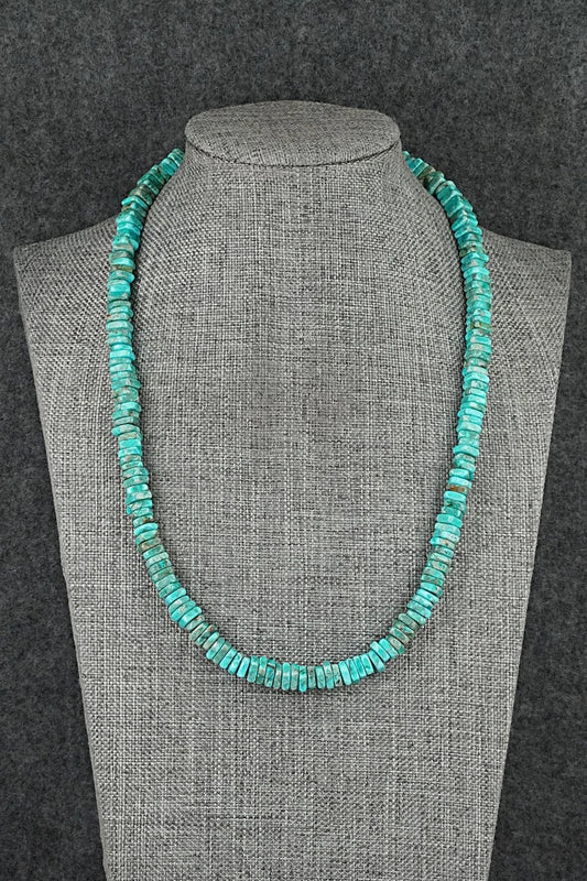 Turquoise & Sterling Silver Necklace 18" - Doreen Jake