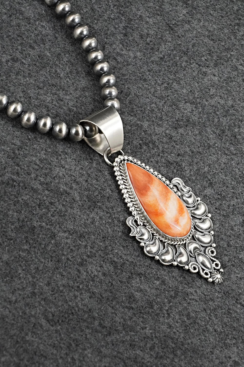 Spiny Oyster & Sterling Silver Necklace - Derrick Gordon