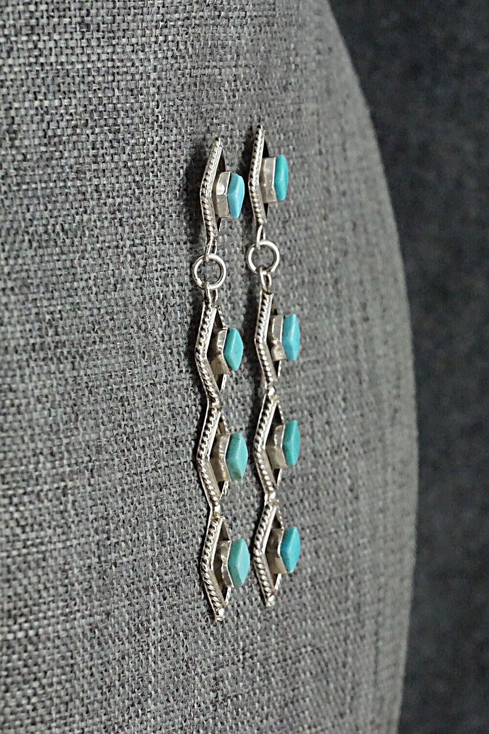 Turquoise & Sterling Silver Earrings - Priscilla Chavez
