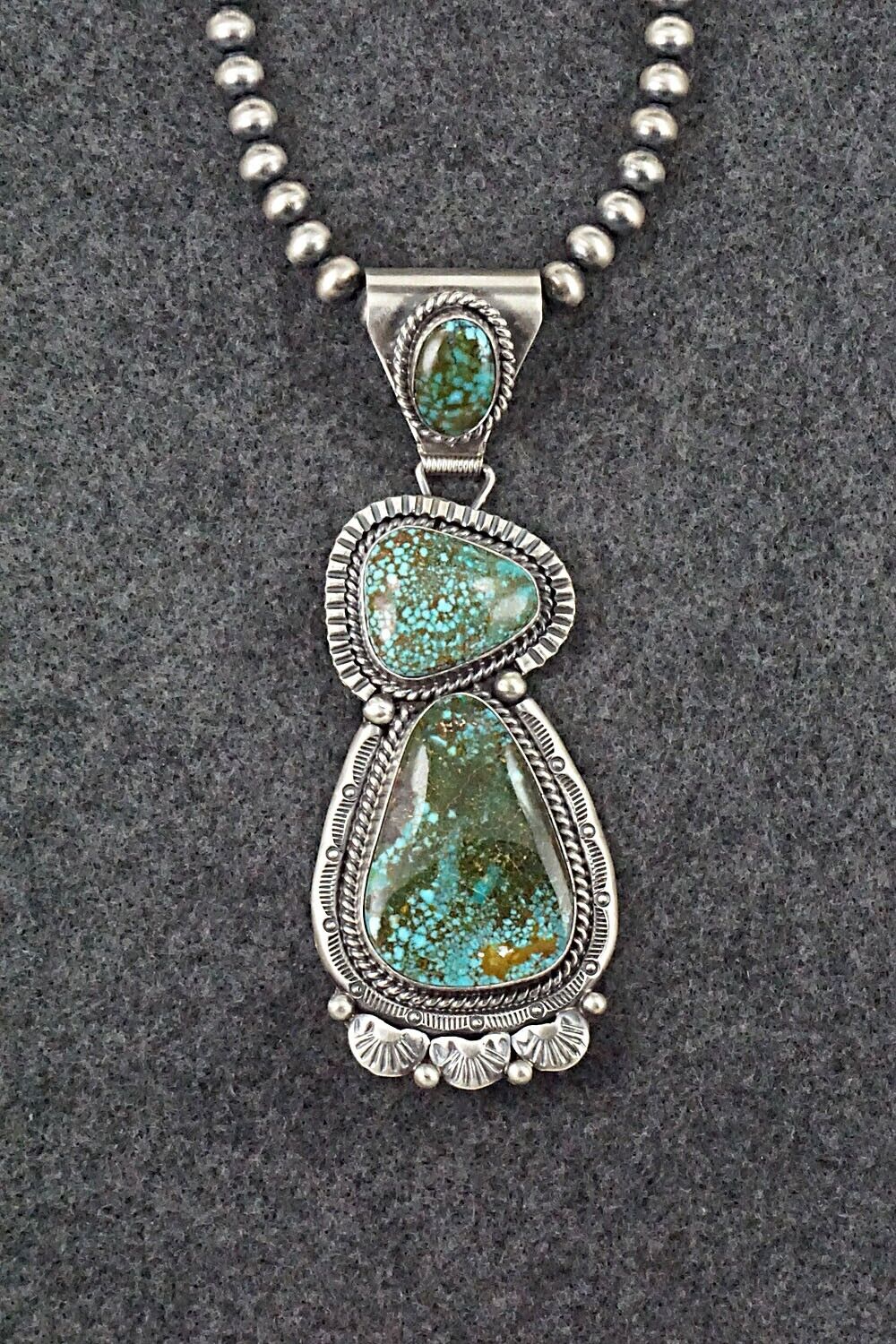 Turquoise & Sterling Silver Necklace - Raymond Delgarito