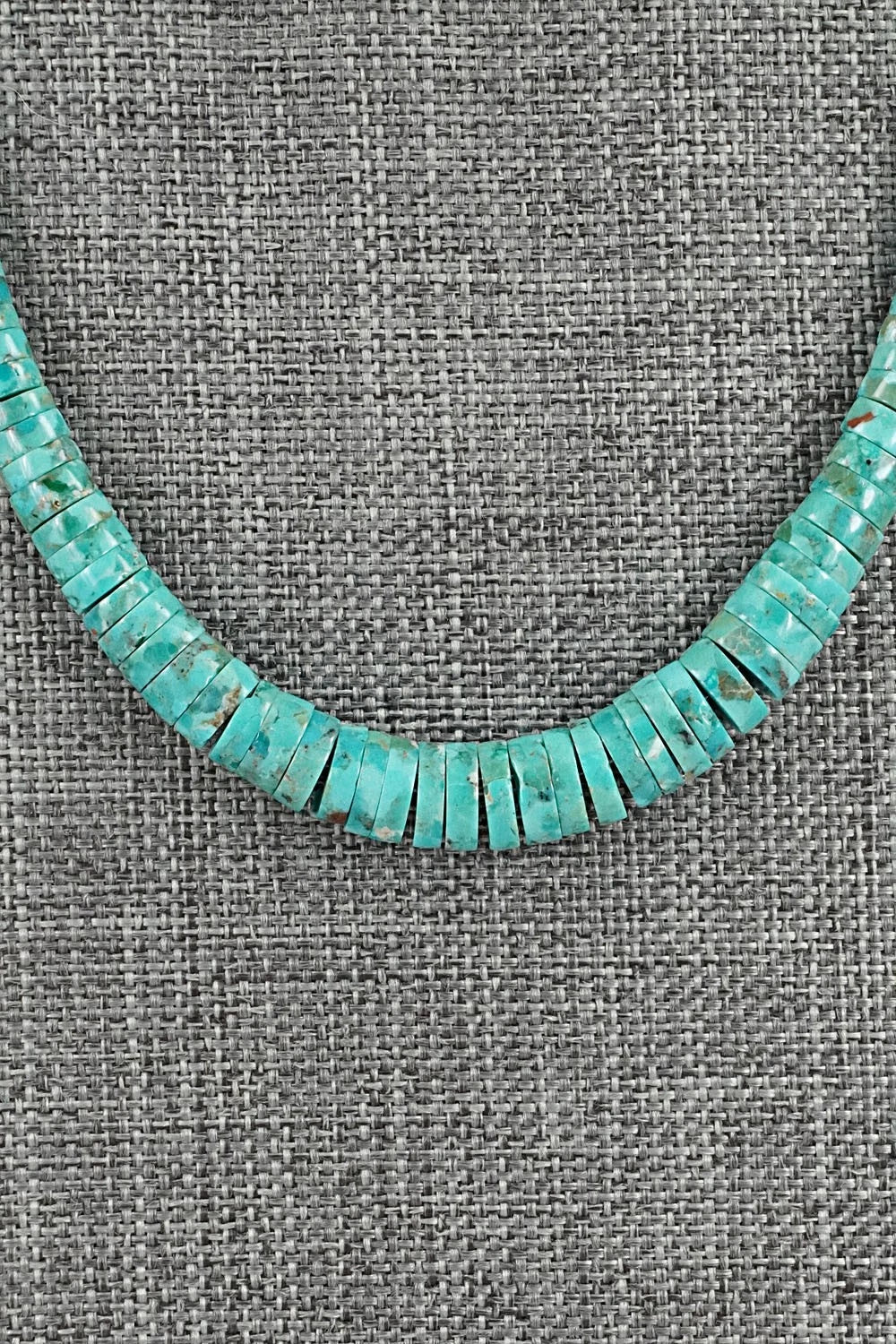 Turquoise & Sterling Silver Necklace 18" - Doreen Jake