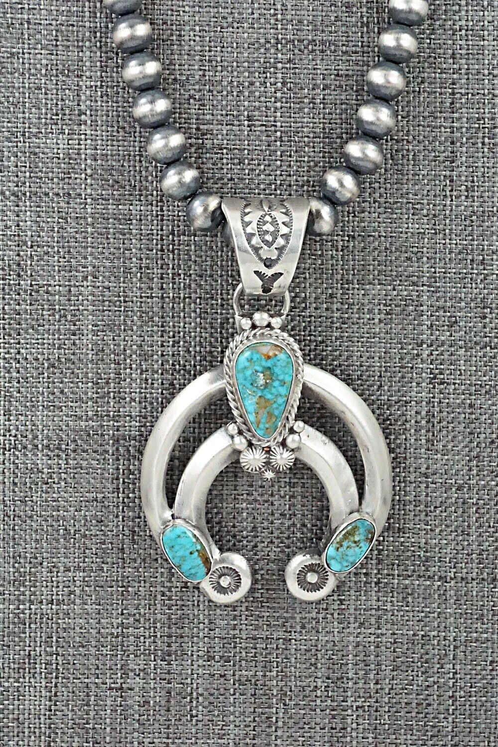 Turquoise & Sterling Silver Necklace - Tom Lewis