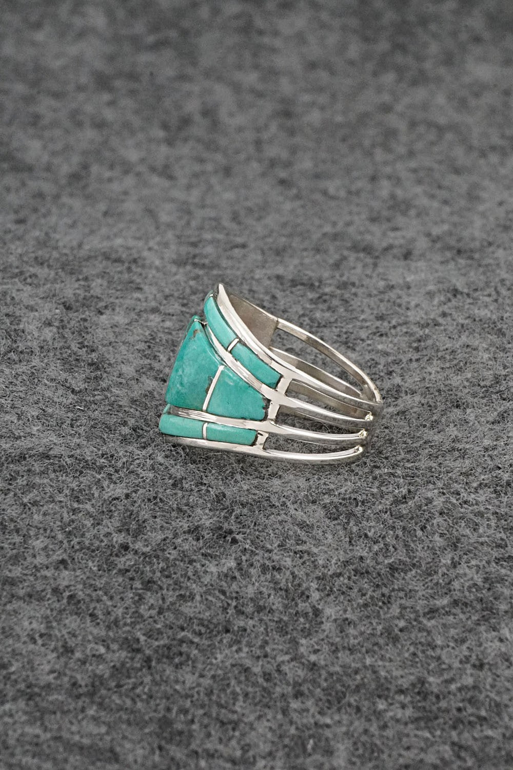 Turquoise & Sterling Silver Ring - Andrew Enrico - Size 7.5