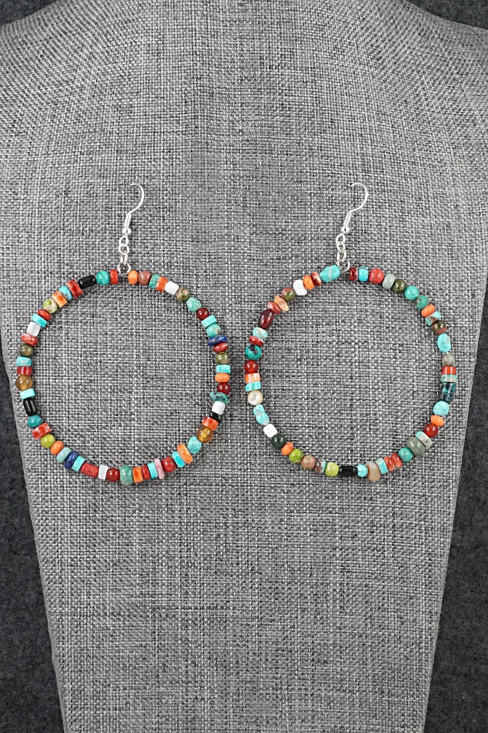 Multi-Stone & Sterling Silver Earrings - Helen Tsosie