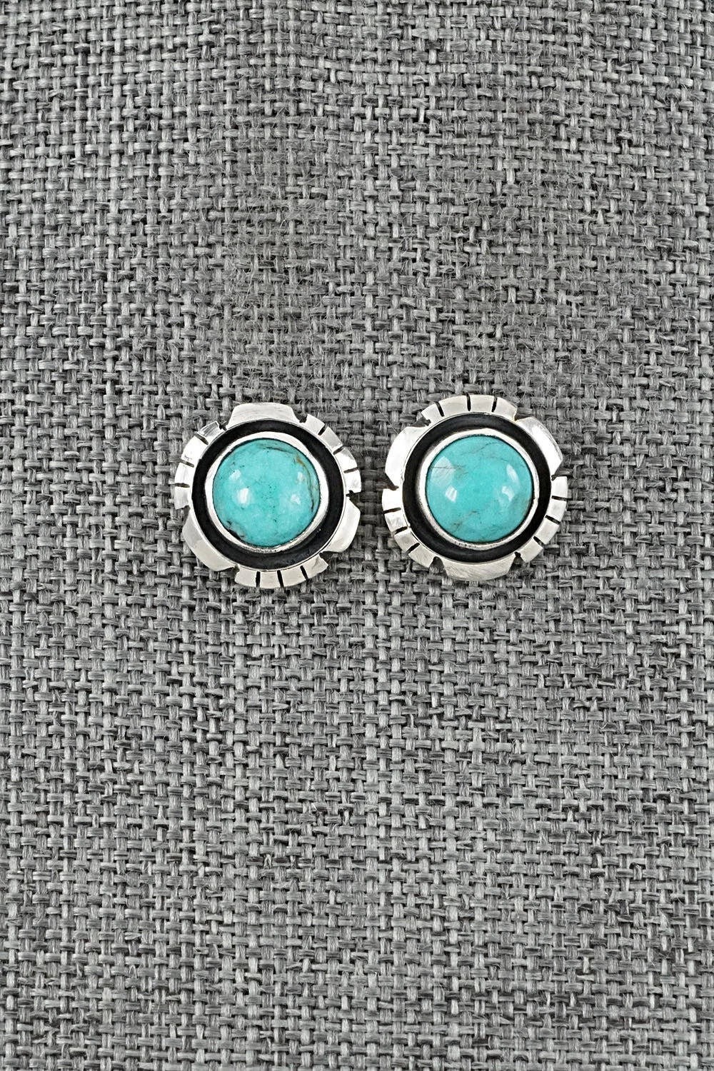 Turquoise & Sterling Silver Earrings - Amos Begay