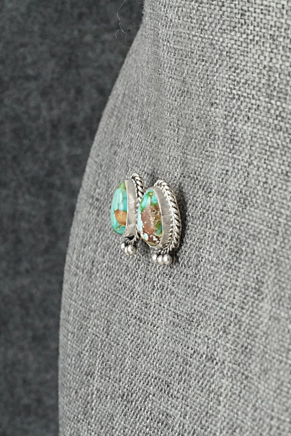 Turquoise & Sterling Silver Earrings - Eugene Gruber