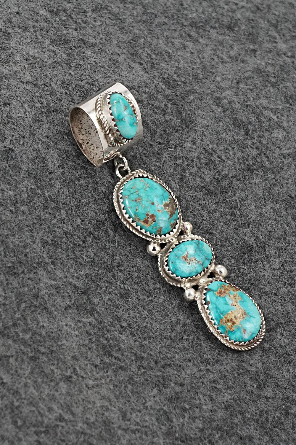 Turquoise & Sterling Silver Pendant - Ernest Hawthorne