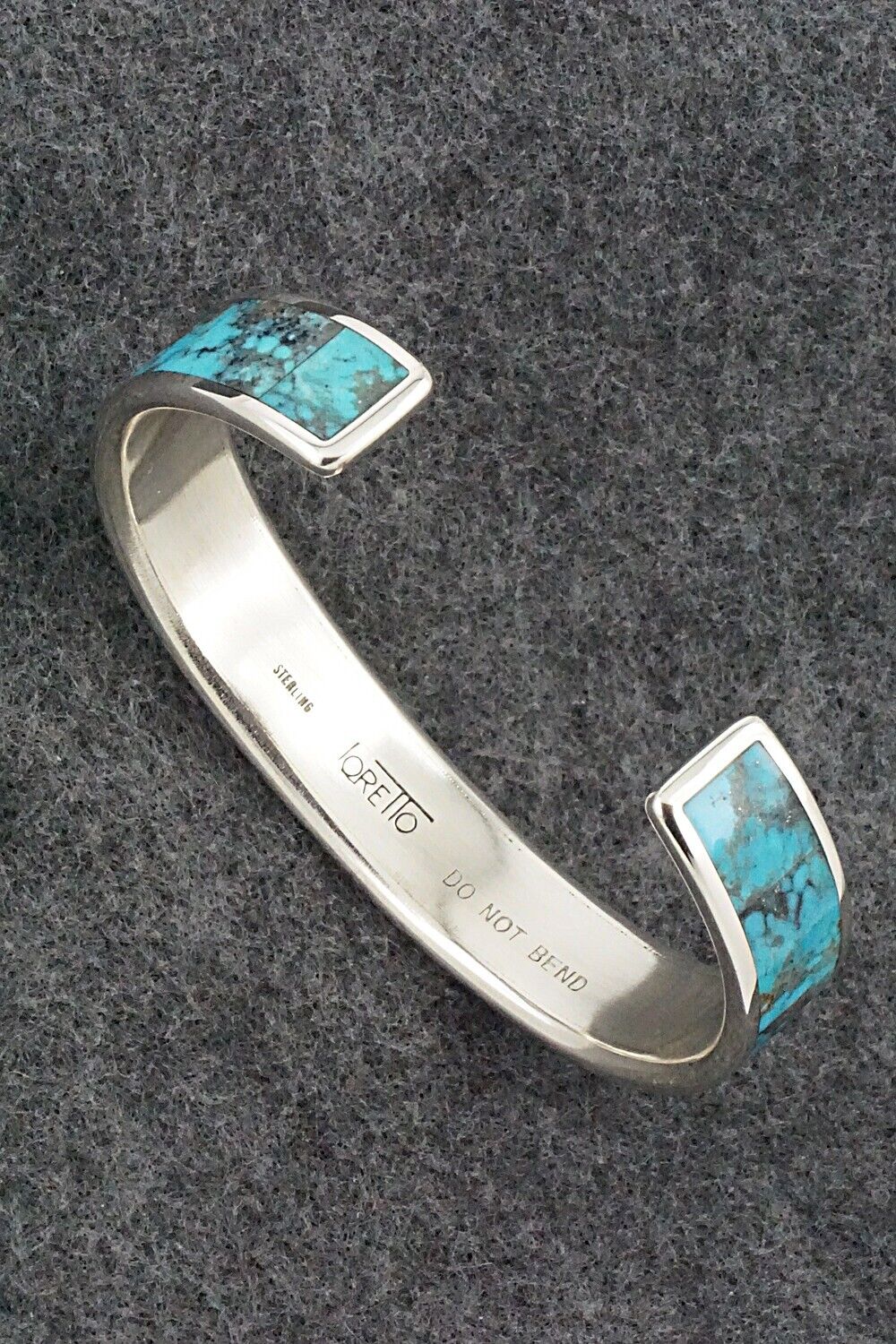 Turquoise & Sterling Silver Inlay Bracelet - Larry Loretto