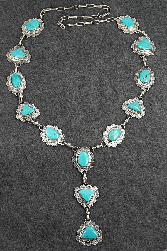 Turquoise & Sterling Silver Necklace - Vernon Johnson