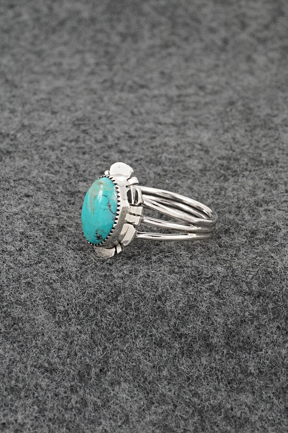 Turquoise & Sterling Silver Ring - Leona Delgarito - Size 7