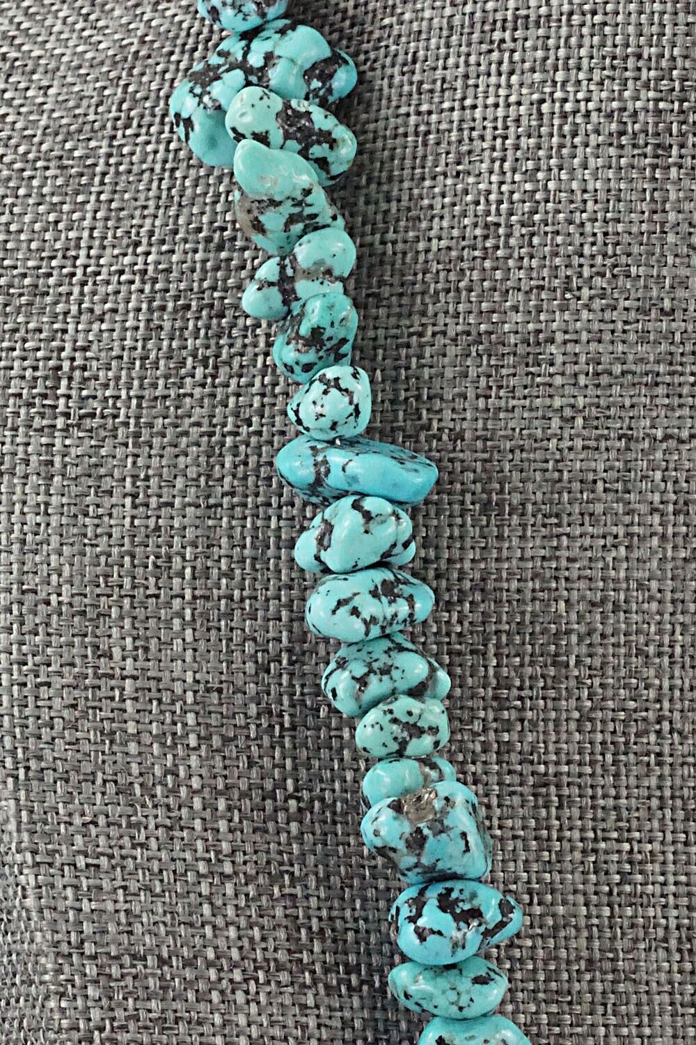 Turquoise & Sterling Silver Necklace 22" - Louise Joe