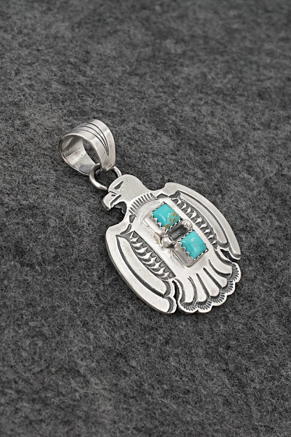 Turquoise & Sterling Silver Pendant - Robinson Martinez