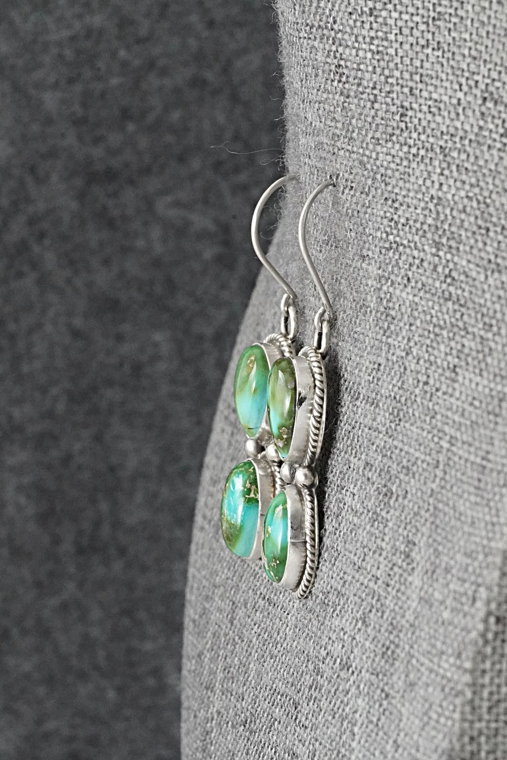 Turquoise & Sterling Silver Earrings - Eugene Gruber
