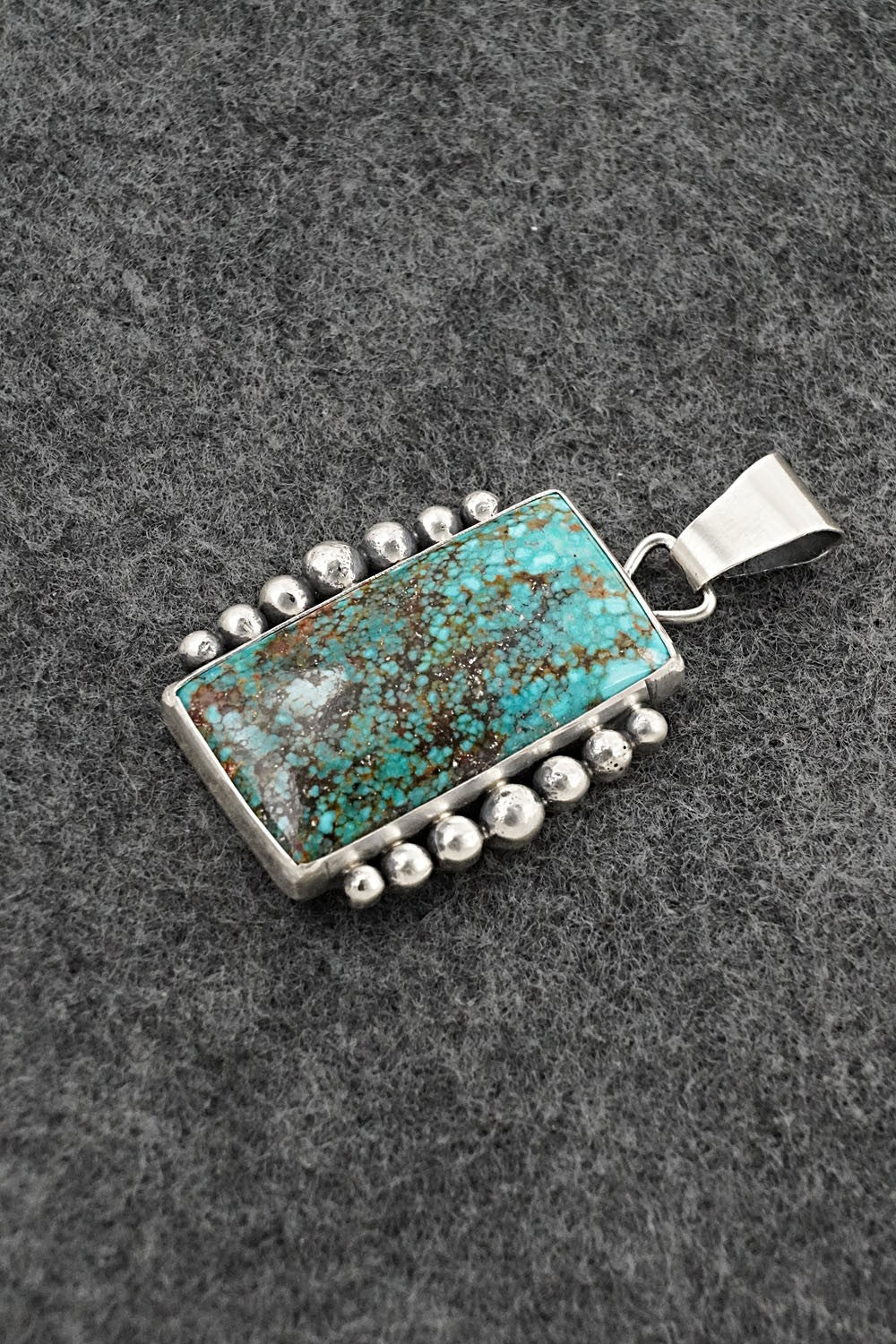 Turquoise & Sterling Silver Pendant - Eugene Gruber