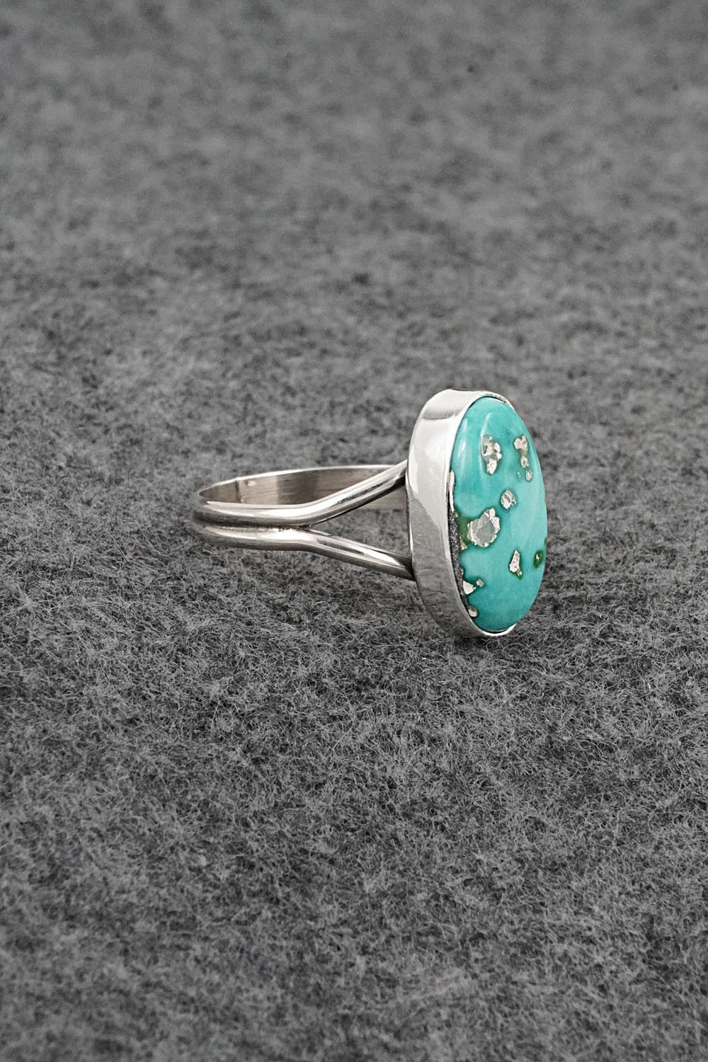 Turquoise & Sterling Silver Ring - Rosemary Saunders - Size 9
