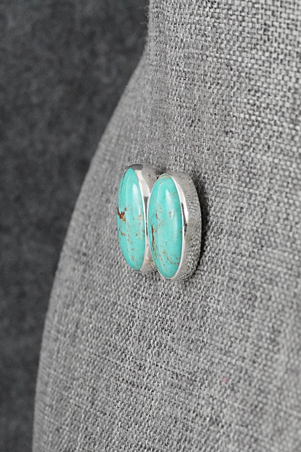 Turquoise & Sterling Silver Earrings - Eugene Gruber