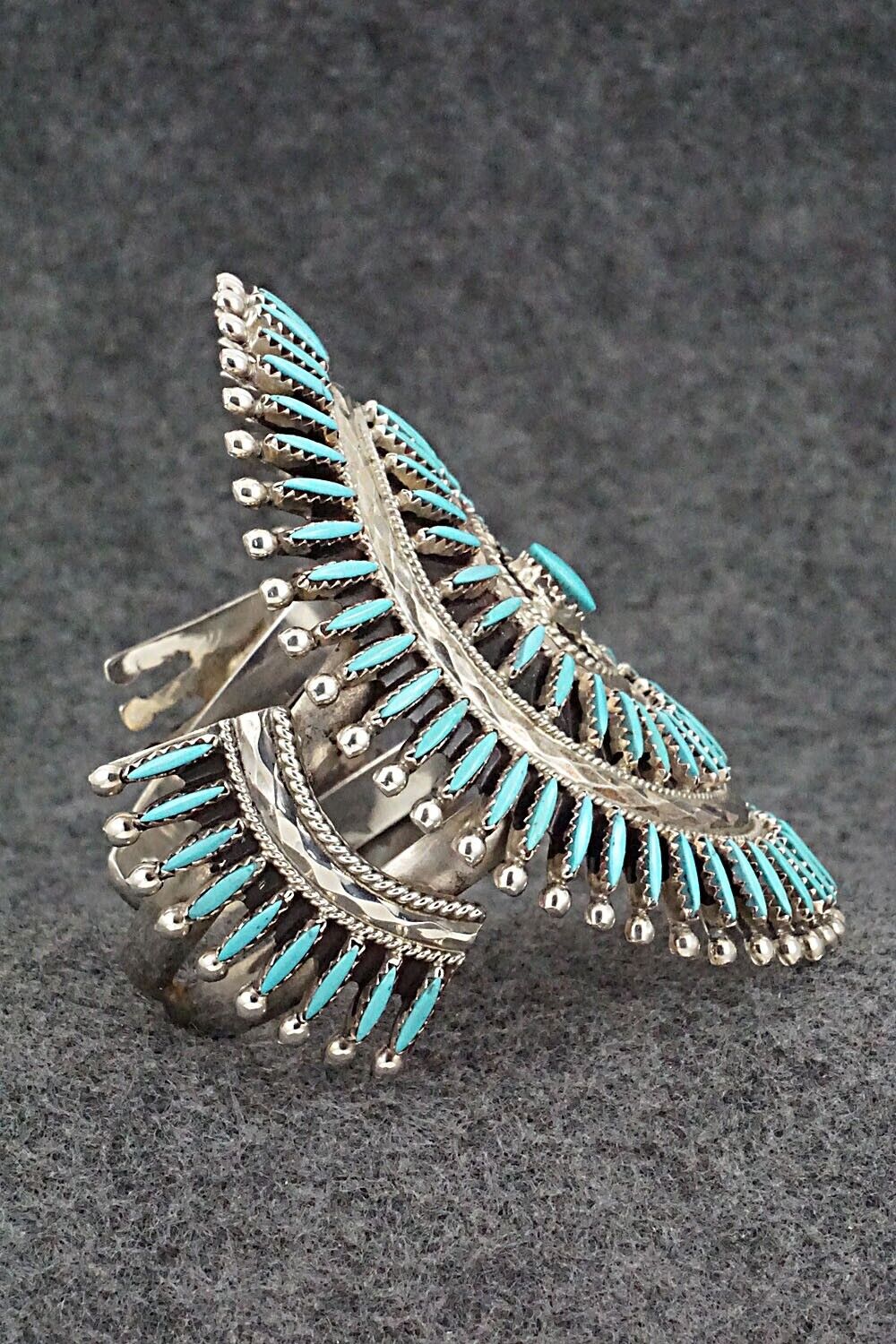 Turquoise & Sterling Silver Bracelet and Ring - Jack Etsate