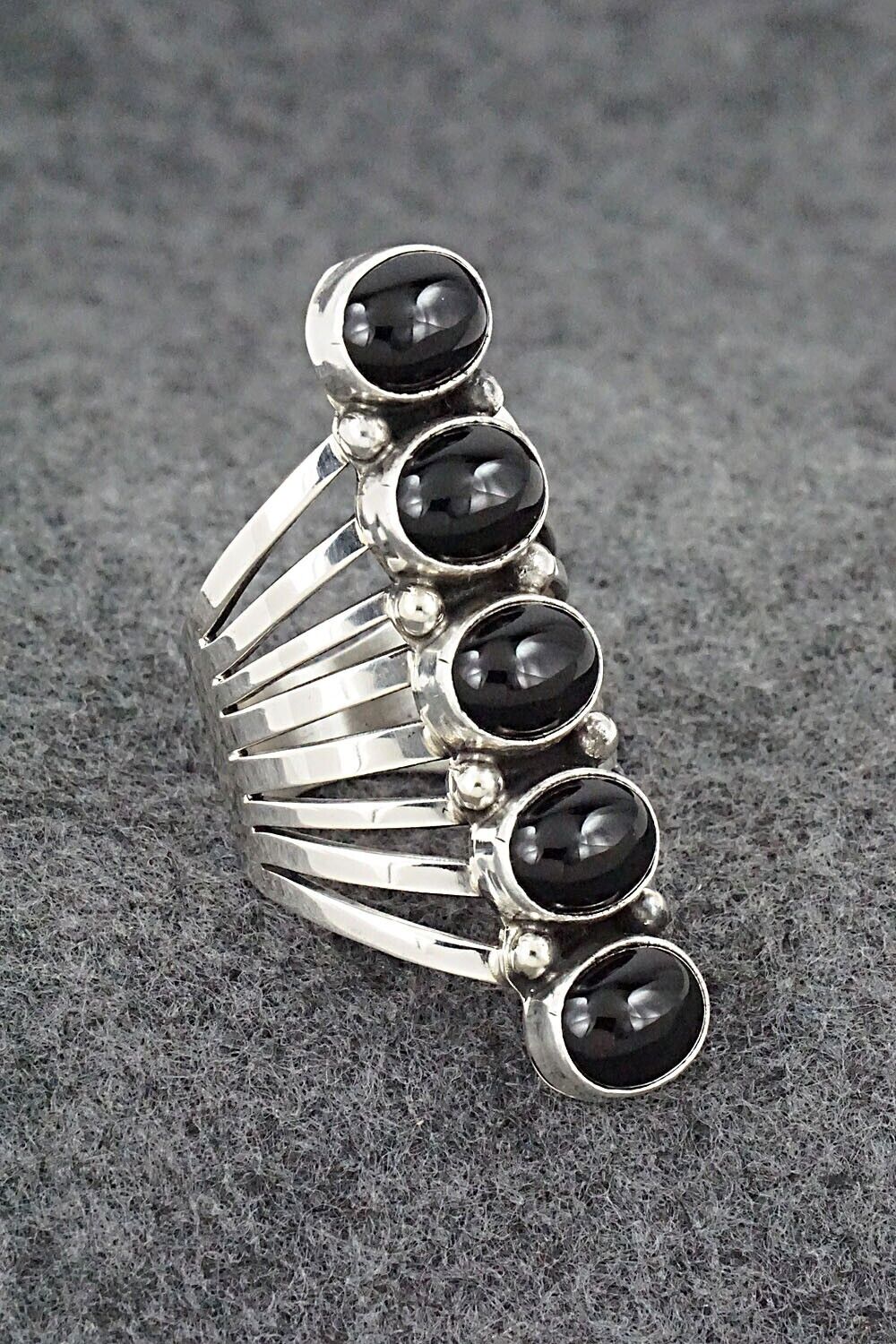 Onyx & Sterling Silver Ring - Thomas Yazzie - Size 10