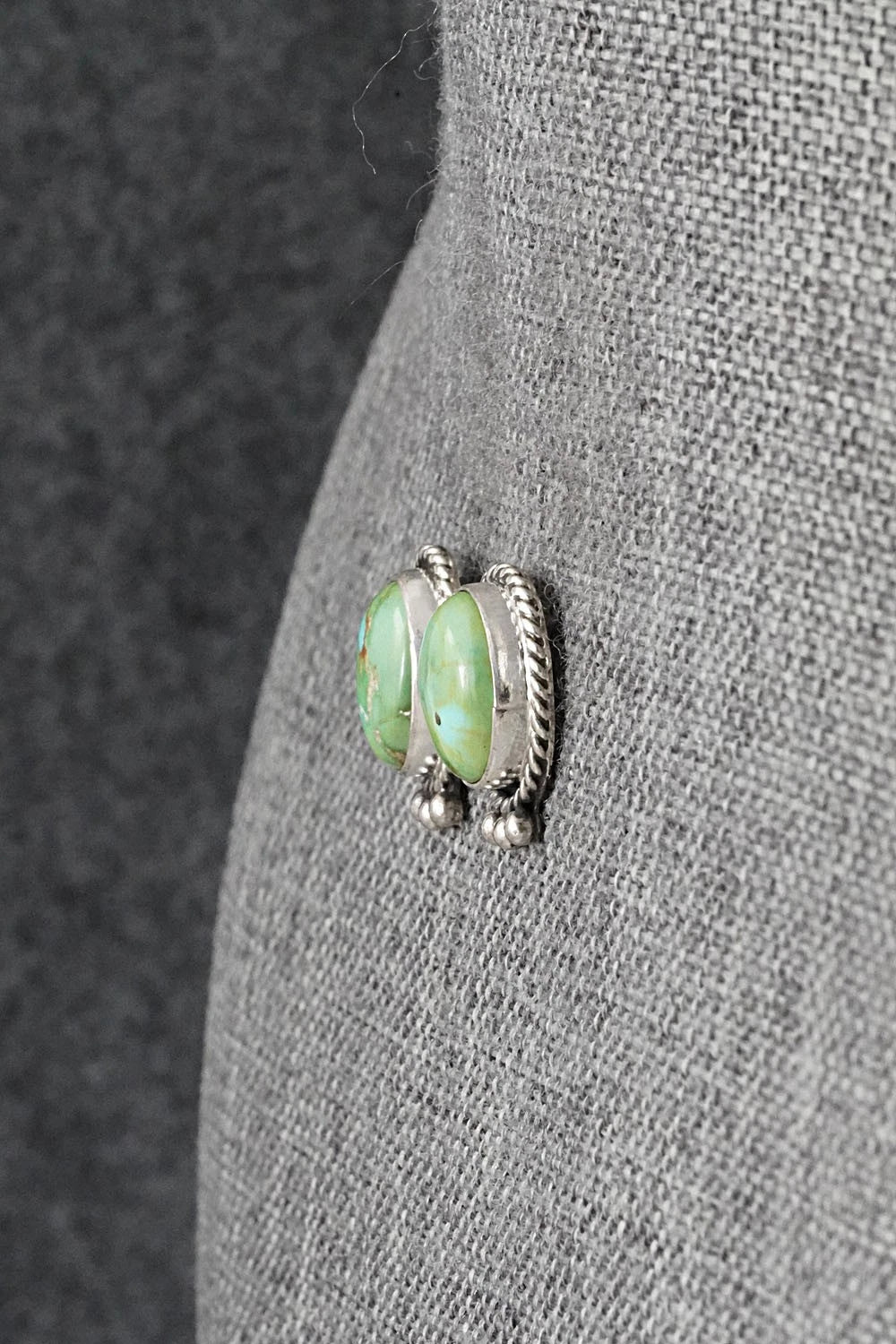 Turquoise & Sterling Silver Earrings - Eugene Gruber