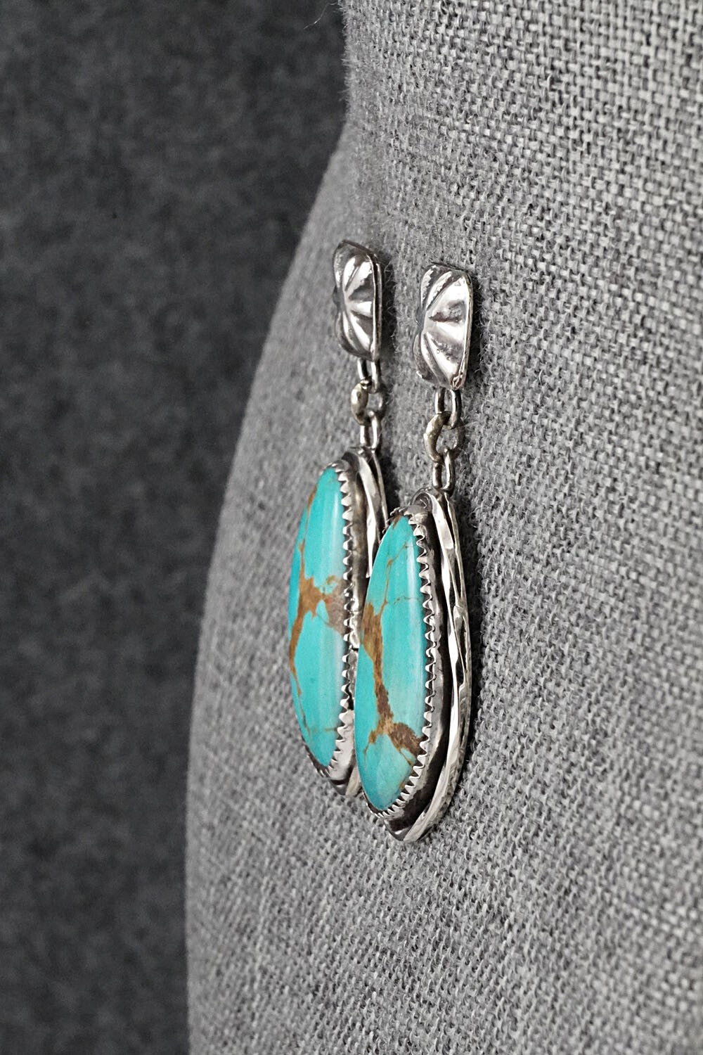 Turquoise & Sterling Silver Earrings - Ernest Hawthorne
