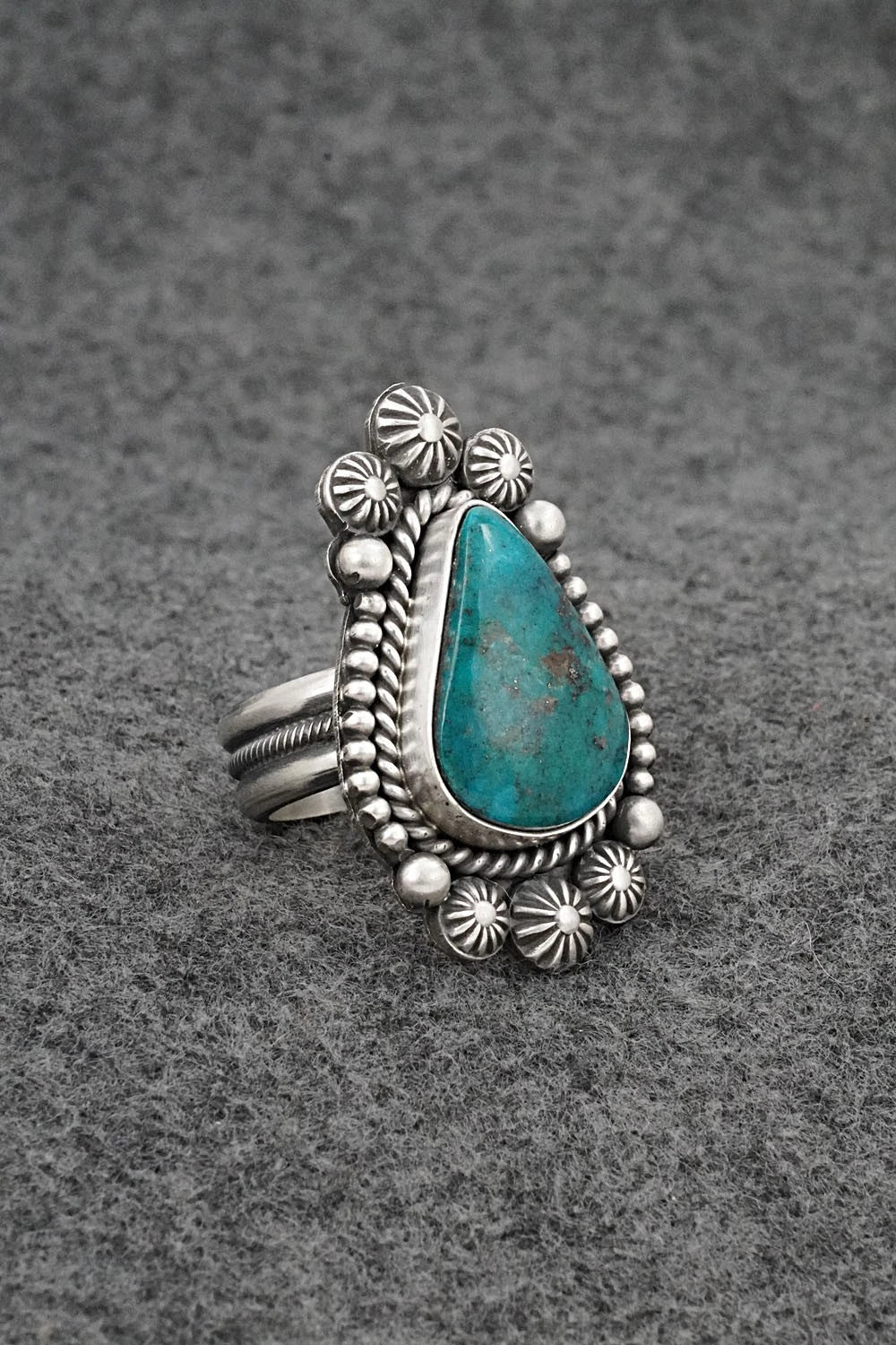 Turquoise & Sterling Silver Ring - Michael Calladitto - Size 8