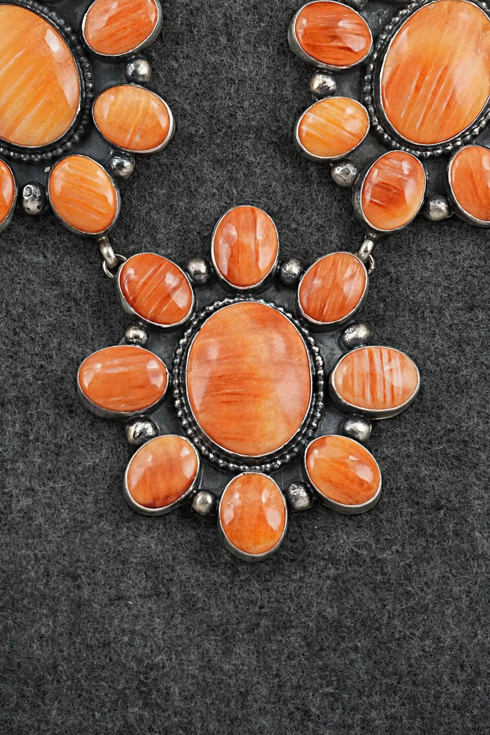 Spiny Oyster & Sterling Silver Necklace and Earrings Set - Darrin Livingston