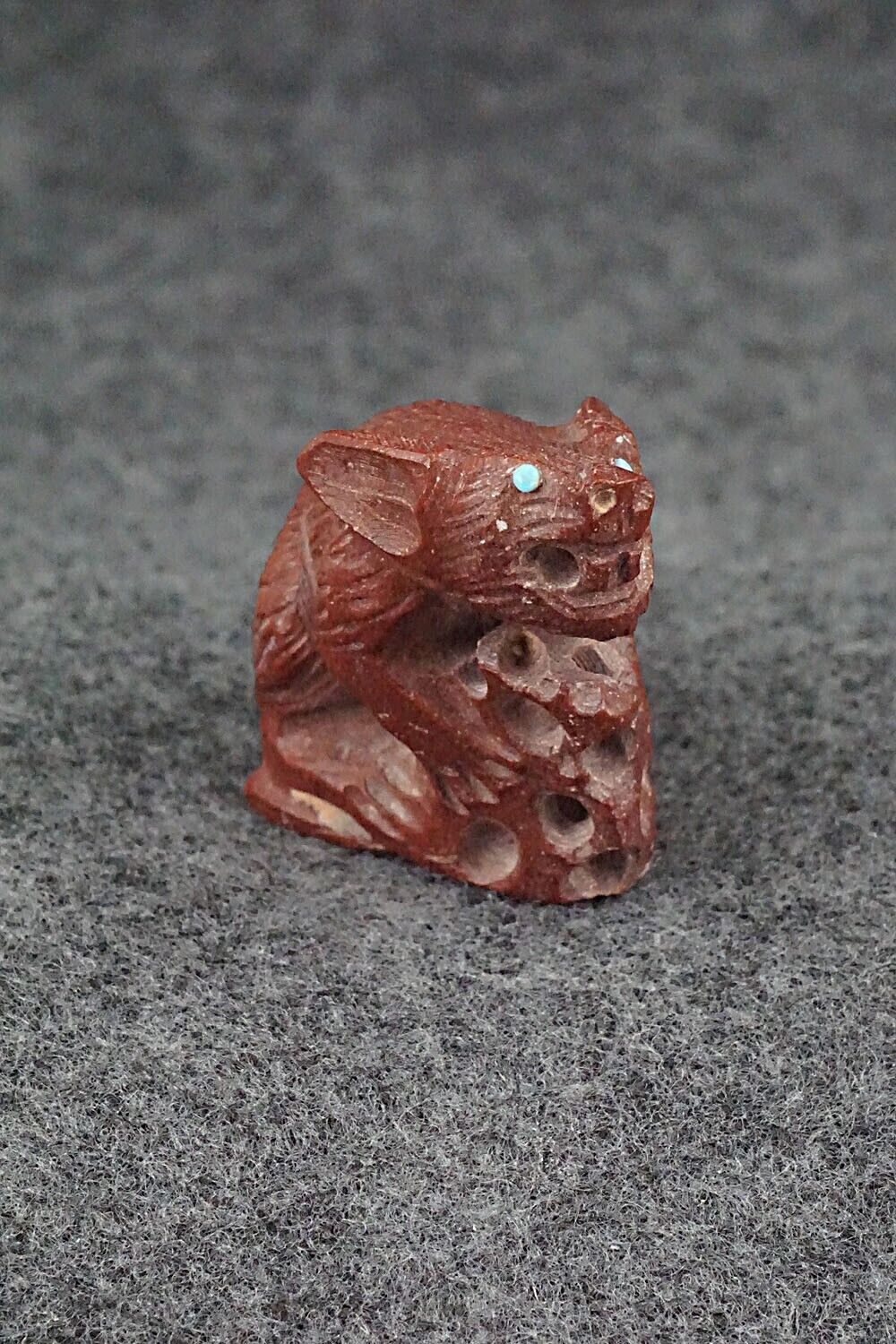 Rat with Cheese Zuni Fetish - Derrick Kaamasee