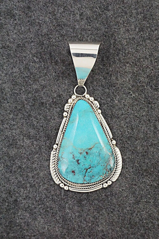 Turquoise & Sterling Silver Pendant - Kenny Calavaza