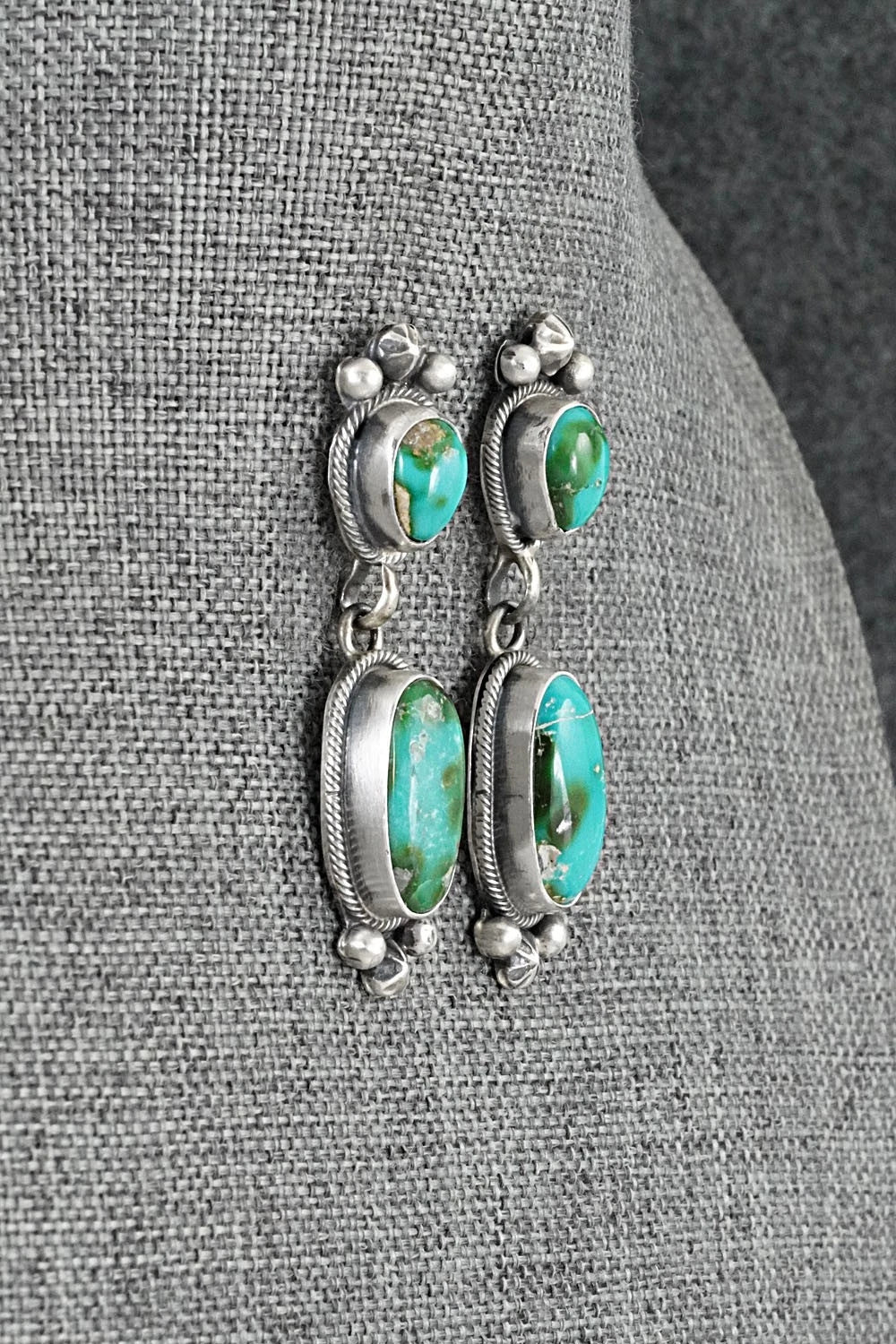 Turquoise & Sterling Silver Necklace and Earrings Set - Darrin Livingston