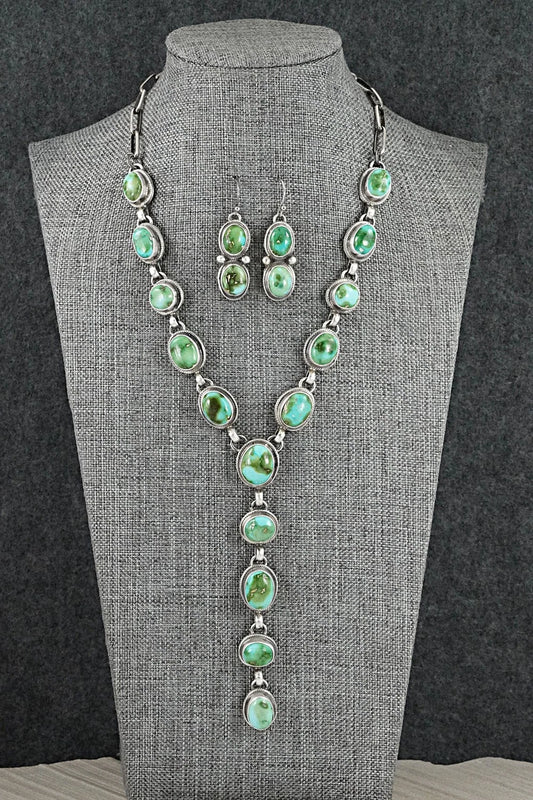 Turquoise & Sterling Silver Necklace and Earrings Set - Kathleen Livingston