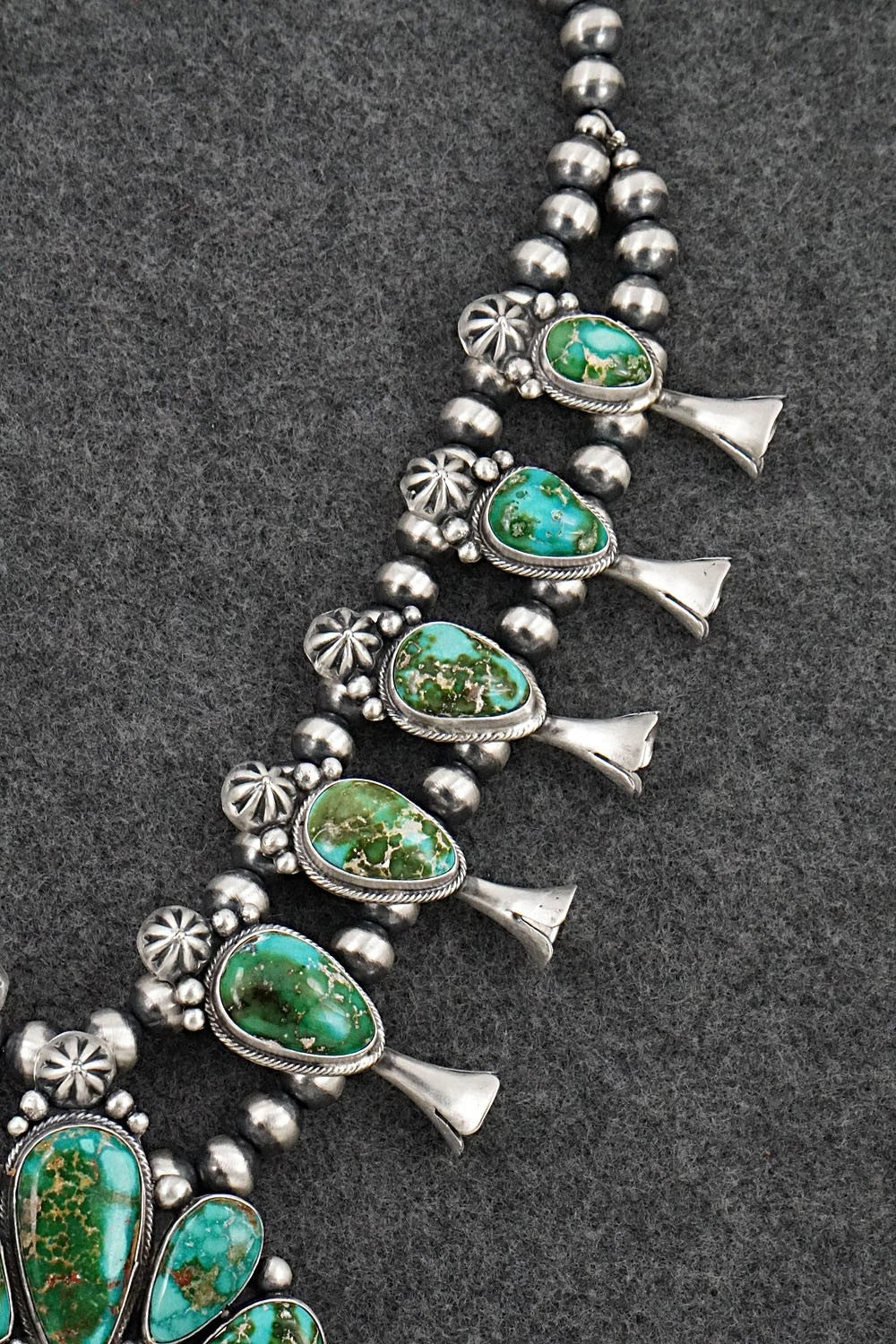 Turquoise & Sterling Silver Squash Blossom Set - Darrin Livingston