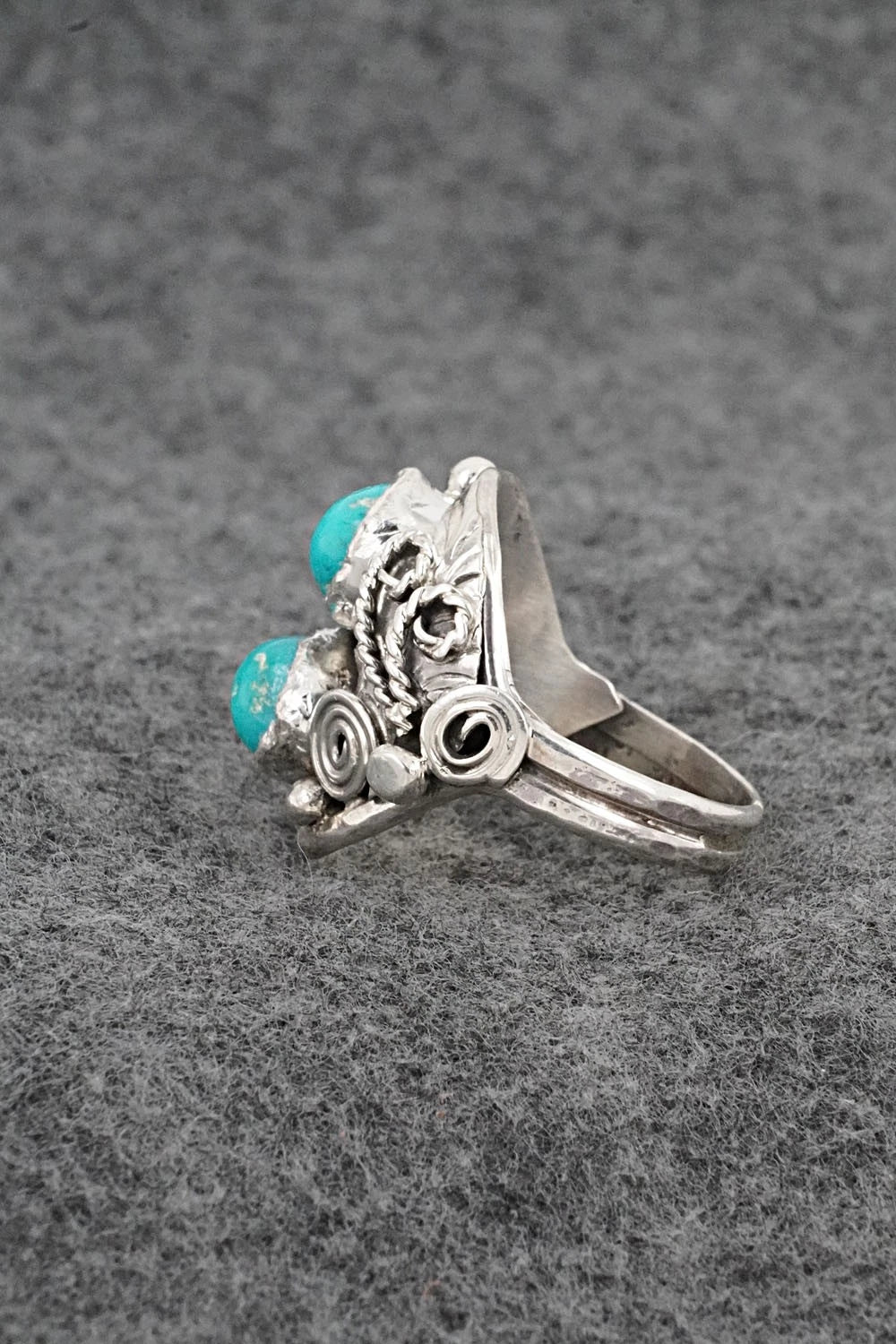 Turquoise & Sterling Silver Ring - Lauren Brown - Size 11.5