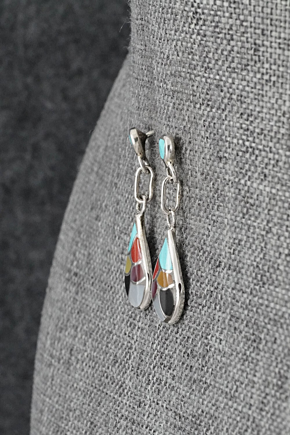 Multi-Stone & Sterling Silver Earrings - Orena Leekya