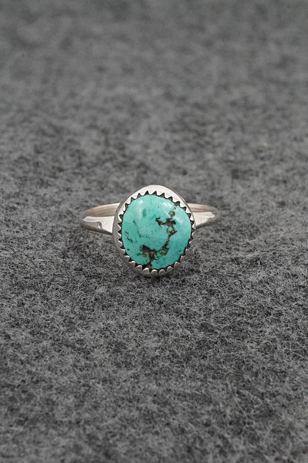 Turquoise & Sterling Silver Ring - Darius Arviso - Size 7.5