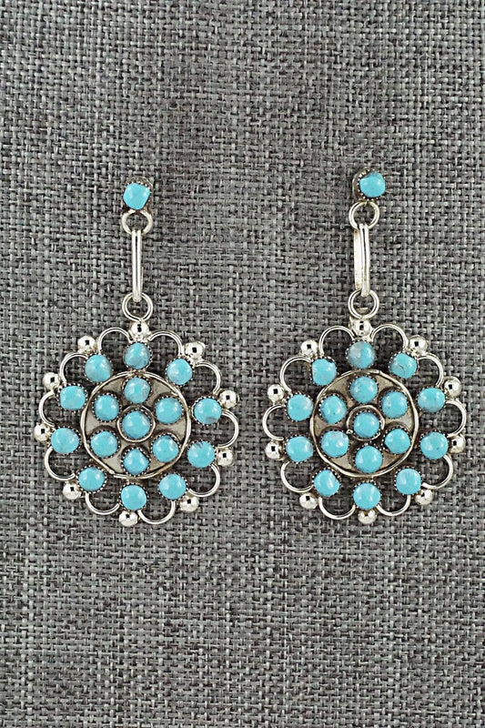 Turquoise & Sterling Silver Earrings - Yvette Kaamasee