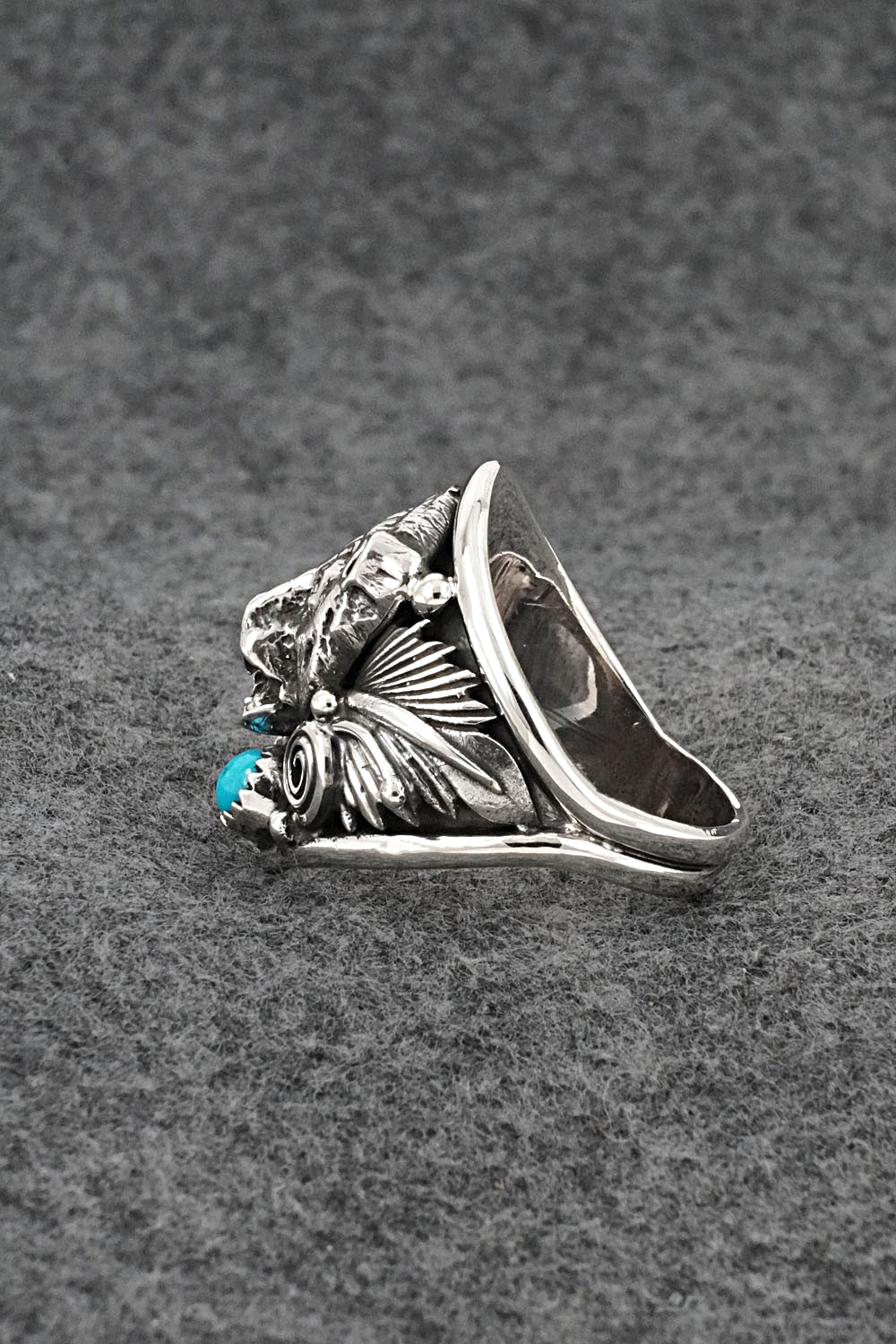 Turquoise & Sterling Silver Ring - Jeanette Saunders - Size 13