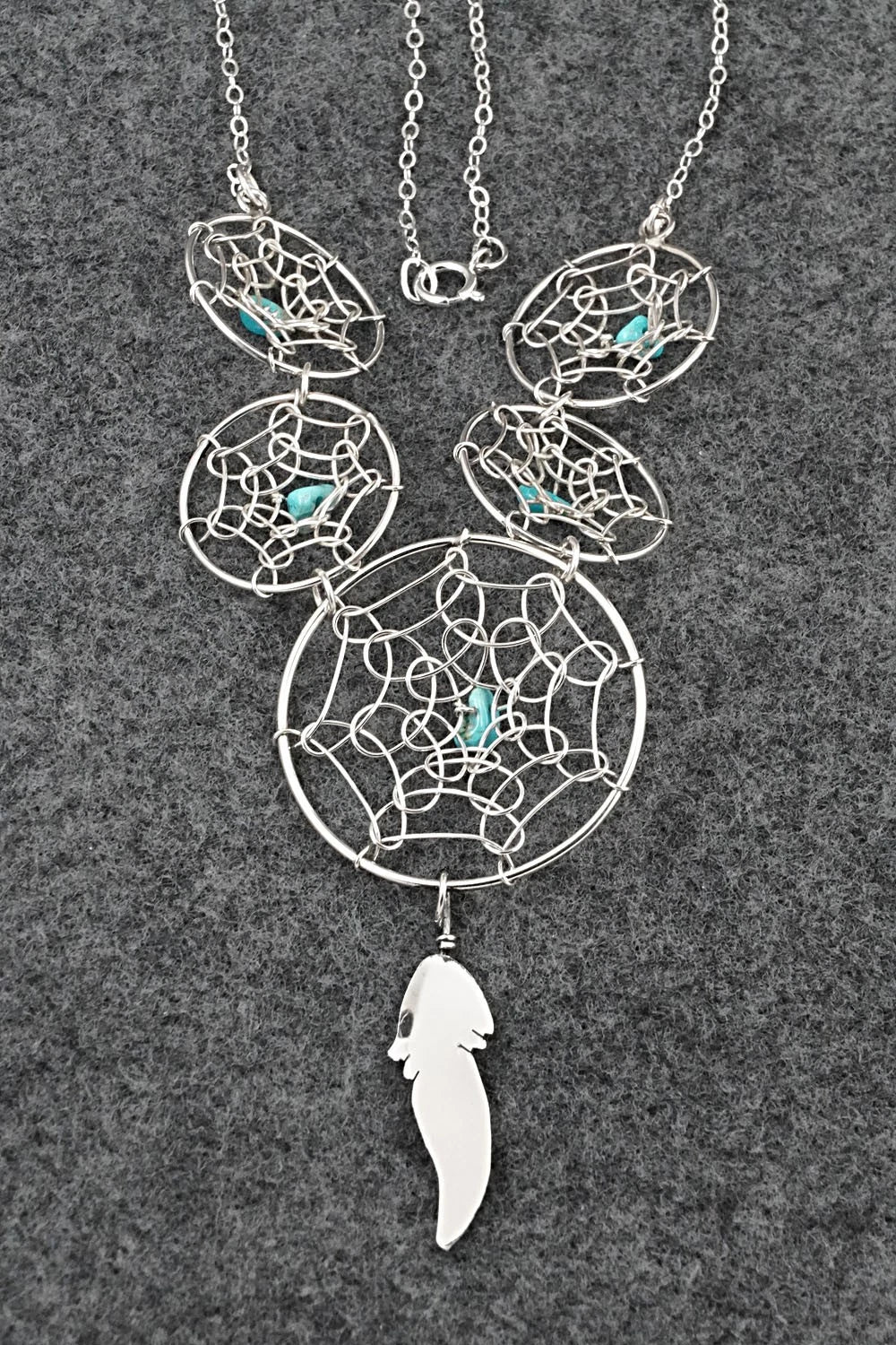 Turquoise & Sterling Silver Necklace - Lorenzo Arviso