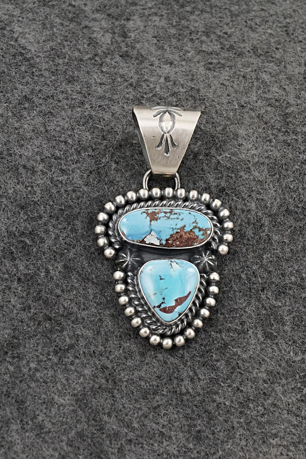 Turquoise & Sterling Silver Pendant - Raymond Delgarito