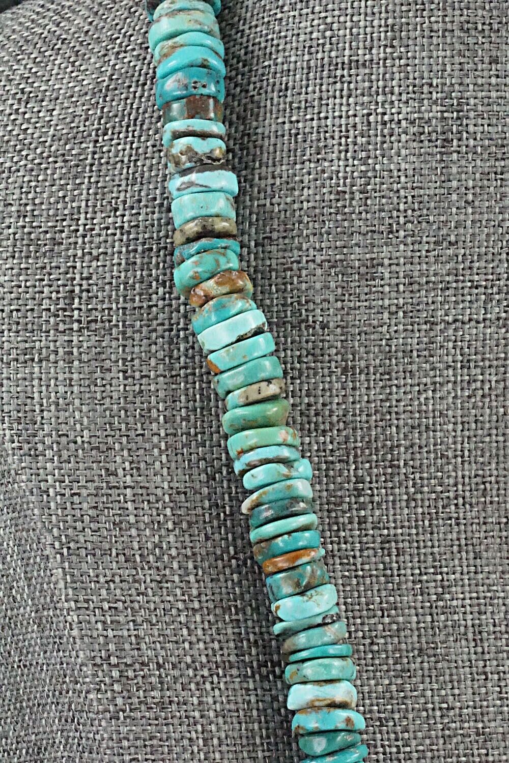 Turquoise & Sterling Silver Necklace 18" - Doreen Jake