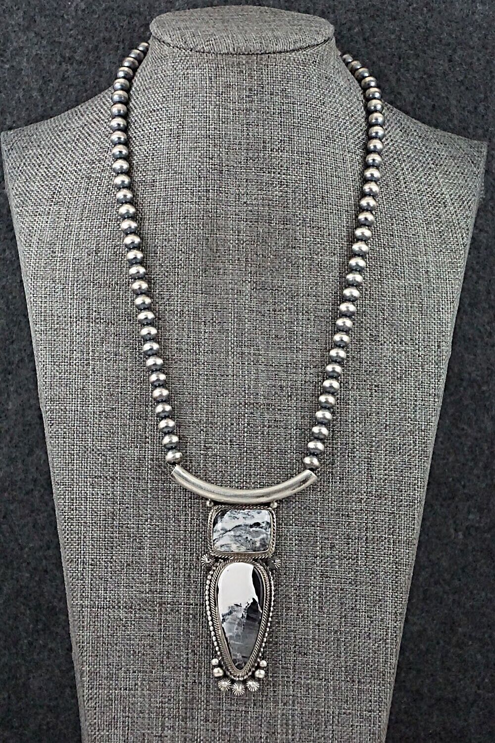 White Buffalo & Sterling Silver Necklace - Tom Lewis